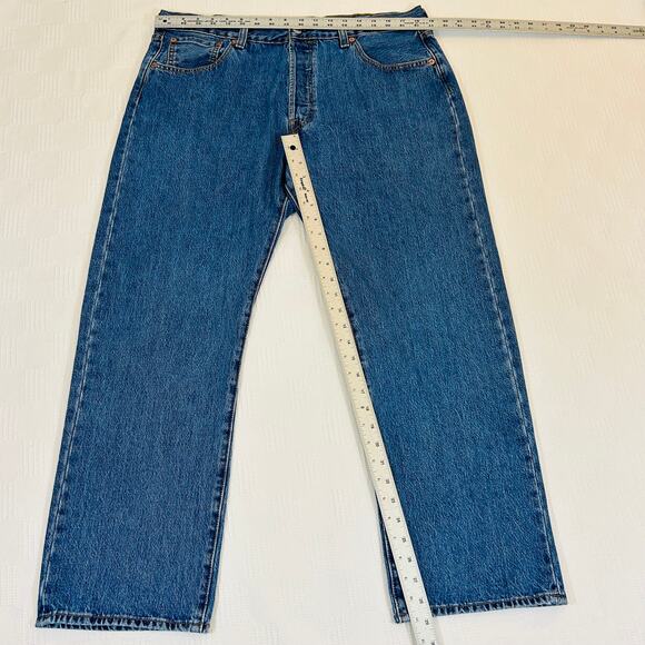 Levi's Mens 36x29 501 Button Fly Jeans Blue Straight Leg Cotton Made in Egypt - Picture 12 of 12